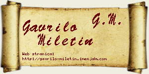 Gavrilo Miletin vizit kartica